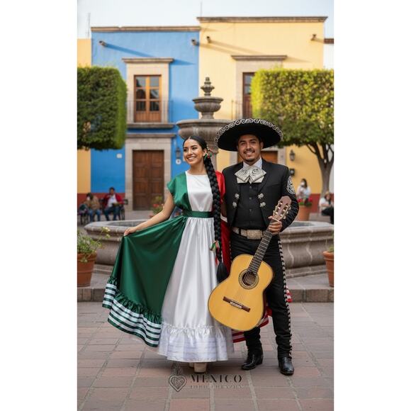 Mexican two piece day of the dead dress mexico todo corazon - Picture 6 of 10